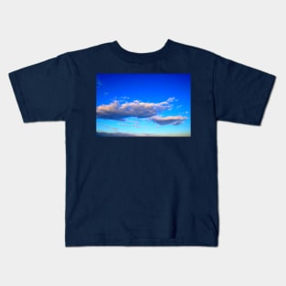 Serene blue sky with pink clouds Kids T-Shirt